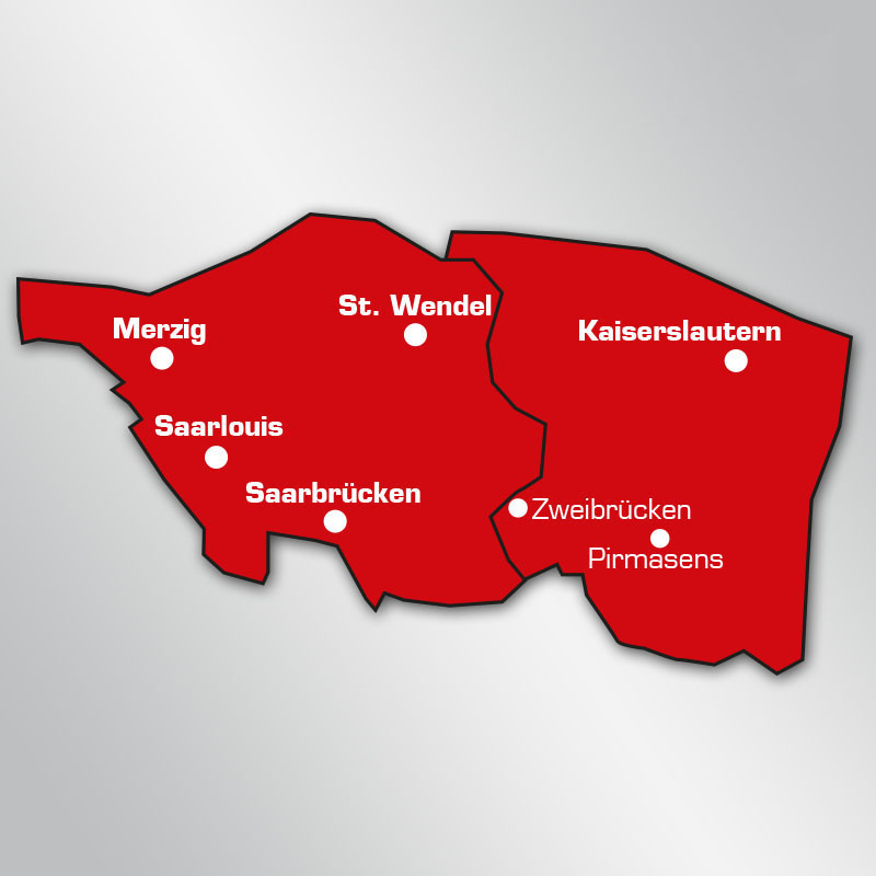 Liefergebiet Saarland und Westpfalz